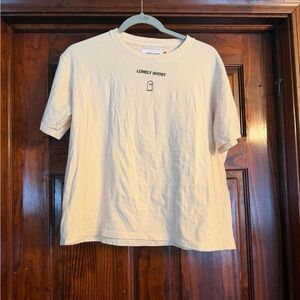 LONELY GHOST Cream Short Sleeve Tee